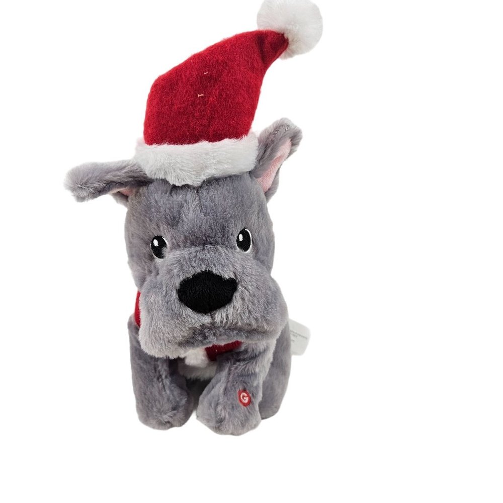 Gemmy Industries Bulldog Plush Christmas Joyful Holiday Stuffed Animal Animated